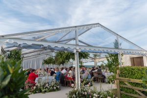 clear marquee. clear gable. summer party marquee