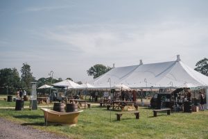 40' x 80' lined Traditional pole marquee